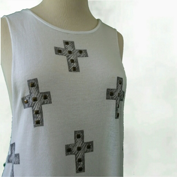 Tops - Cross Detail Tank Top Bathing Suit Cover Up